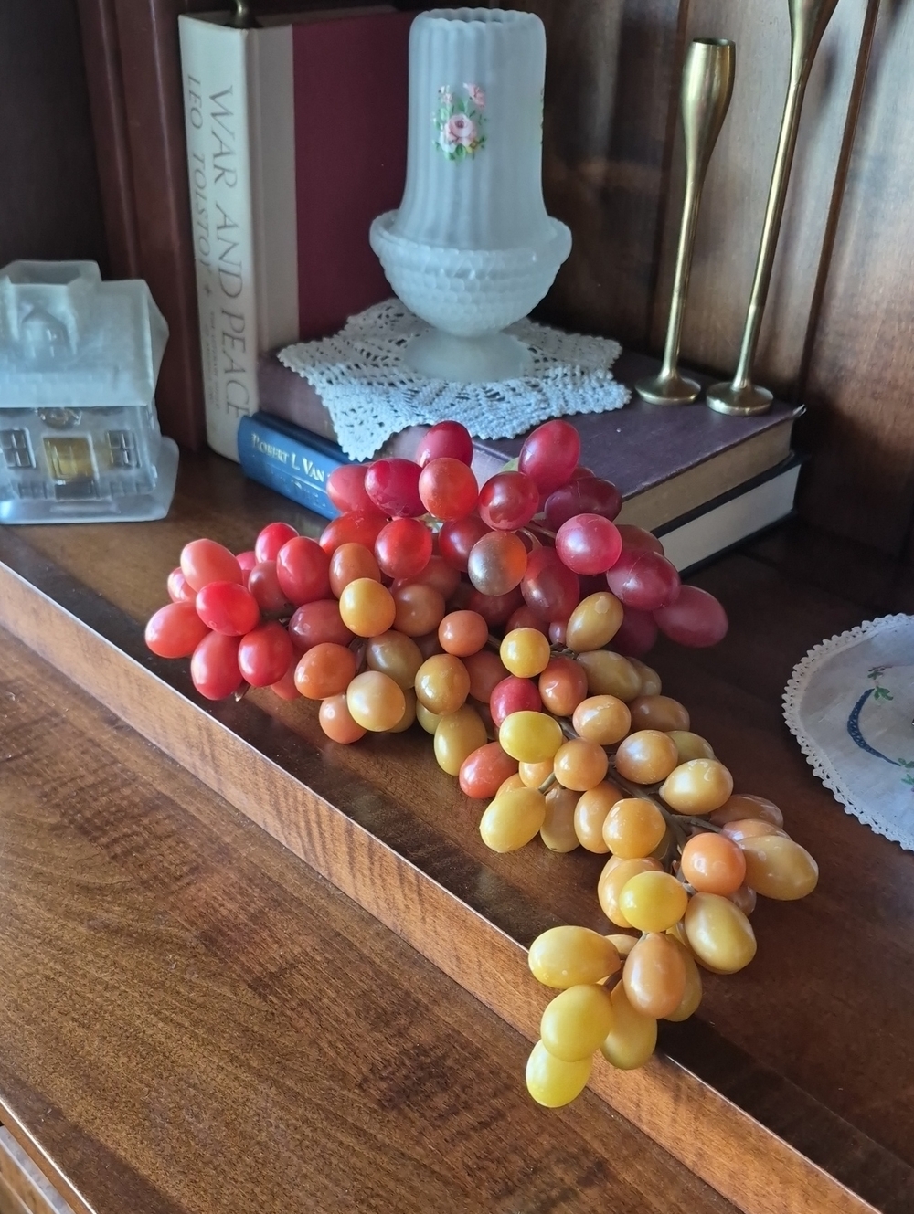Decorative Faux Grape Cluster in Red, Orange & Yellow